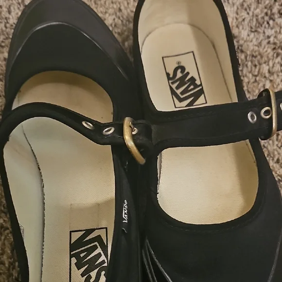 Vans Black Mary Jane Flats with Buckle - Picture 7 of 8